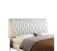 EKalgretrA Housse TêTe De Lit Cuir Housse de tête lit matelassée en Cuir Artificiel, Couleur Unie, Universelle, Anti-poussière, avec Dos incurvé(White Gray,180x65cm)
