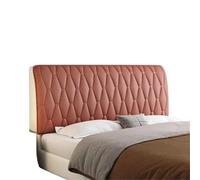 EKalgretrA Housse TêTe De Lit Cuir Housse de tête lit matelassée en Cuir Artificiel, Couleur Unie, Universelle, Anti-poussière, avec Dos incurvé(Brown,160x65cm)