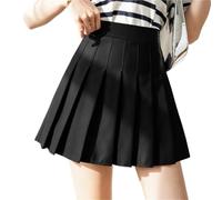 EKalgretrA Jupes plissées Taille Haute for Femmes, Mini-Jupe Vintage d'été, Jupe de Danse Tennis for étudiantes Jupe de Tennis Femme(Black,XS)