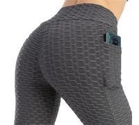 EKalgretrA Legging Bubble Butt Taille Haute | Poche matérielle en nylon de pantalon de forme physique imprimée par jacquard for des femmes