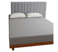 EKalgretrA Protège Matelas Imperméable Protège-Matelas imperméable avec Fermeture éclair, Housse de Matelas Douce, Respirante et silencieuse, for lit Simple et Double(Grey,180x200x30cm)