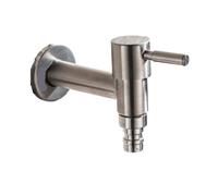 EKalgretrA Robinet De Jardin Extérieur en Acier Inoxydable, Mural Brossé for Lavabo, Allongé for Balai À Franges Robinet de Jardin(135m A)