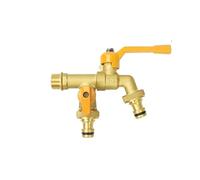 EKalgretrA Robinet d'extérieur en Laiton for Jardin, avec raccord de Tuyau, Double Sortie for Machine à Laver, robinets Montage Mural extérieur Robinet de Jardin(Color 2)