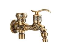 EKalgretrA Robinet Mural en Laiton Antique for Salle de Bain, robinets Piscine et Bidet, Robinet Jardin extérieur à Trou Unique, sculpté Dragon Robinet de Jardin(Antique Brass C)