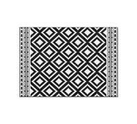 EKalgretrA Tapis de Jardin Exterieur Tapis de Sol à Grille géométrique carrée Moderne Minimaliste Noir et Blanc for Cuisine, Salon, Chambre à Coucher, Chevet, Toilettes(50x80cm)