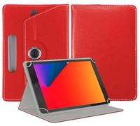 EKAM Haoqin Étui folio universel avec support pour tablettes 8" pour tablette Teclast P80T/P80, Blackview 8" Tablet Tab 5, HiGrace Kids Tablet 8" Rouge