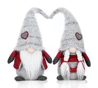 EKARSEN Paire GNOME en Peluche Scandinave Tomte pour Décoration de la Maison - Original et Fait Main - Cadeau Parfait pour Noël Nouvel an et Saint-Valentin
