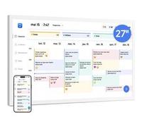 EKASN Cadre Photo Numérique 27 Organisation Familiale (Tâches/Agenda/Étude), Écran HD - Idéal Cadeau Pratique Blanc Blanc G