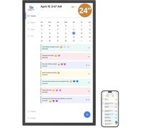 EKASN Calendrier Numérique Intelligent PLANNING MURAL 24"" Agenda Connecté Multimembre avec Rappels & Météo WIFI Cadeau Noir