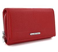 ekavale Grand portefeuille en cuir véritable pour femme avec protection RFID/NFC - Portefeuille pour femme, rouge, L, Poche pour carte d'identité