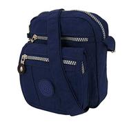 ekavale Petit sac à bandoulière pour femme en nylon imperméable de qualité supérieure, Bleu Marine, MINI, Sac bandoulière