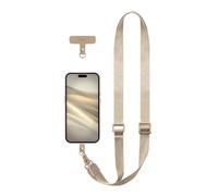 EKAX Universelle Cordon Telephone Portable avec 2 Accroche, Sangle en Nylon réglable Tour de Cou Téléphone, Tour de Cou Badge et Patch Compatibles avec Plupart des étuis - Or Rose