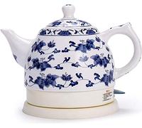 EKAYG Bouilloire Bouilloire Électrique En Céramique Bouilloire À Thé Sans Fil, Bouilloire À Thé Vintage 1L, 1350W Eau Express Café, Soupe, Base Amovible, Arrêt Automatique de L'Ali