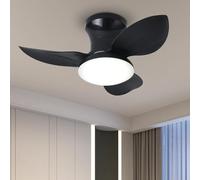 EKDADL Silencieux Ventilateur Plafond avec Lumiere et Telecommande 6 Vitesses Ventilateurs de Plafond Diamètre 65CM con 3 Pale Réversibles Moteur DC 30W Intelligent Plafonnier Ventilateur de Plafond