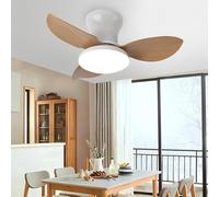 EKDADL Silencieux Ventilateur Plafond avec Lumiere et Telecommande 6 Vitesses Ventilateurs de Plafond Diamètre 65CM con 3 Pale Réversibles Moteur DC 30W Intelligent Plafonnier Ventilateur de Plafond