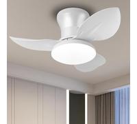 EKDADL Silencieux Ventilateur Plafond avec Lumiere et Telecommande 6 Vitesses Ventilateurs de Plafond Diamètre 65CM con 3 Pale Réversibles Moteur DC 30W Intelligent Plafonnier Ventilateur de Plafond