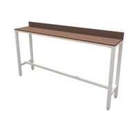 EKDJSN Table de Bar D'extérieur avec Déflecteur Antichute, Dessus Étanche et Cadre en Métal Robuste, Table Haute Industrielle Étroite for Pub et Patio, Toutes Saisons(White,160cm/63in)
