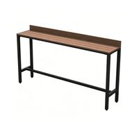 EKDJSN Table de Bar D'extérieur avec Déflecteur Antichute, Dessus Étanche et Cadre en Métal Robuste, Table Haute Industrielle Étroite for Pub et Patio, Toutes Saisons(Black,160cm/63in)
