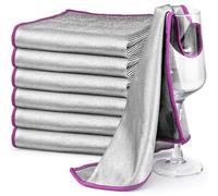 Ekedalen Chiffon Magique Microfibre, 6X Serviette sans Trace Absorbant Polissage, Lingette Essuie Verre Vitre Lunette Miroir Vaisselle Cuisine Menage Voiture, Torchon Nettoyage Réutilisable Lavable