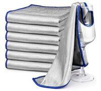 Ekedalen Chiffon Magique Microfibre, 6X Serviette sans Trace Absorbant Polissage, Lingette Essuie Vitre Verre Lunette Miroir Vaisselle Cuisine Menage Voiture, Torchon Nettoyage Réutilisable Lavable