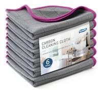 Ekedalen Chiffon Magique Microfibre Carbone 400GSM, 6X Serviette sans Trace Polir, Lingette Essuie Verre Vitre Lunette Vaisselle Cuisine Menage Voiture, Torchon Nettoyage Réutilisable Lavable, Pourpre