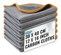 Ekedalen Chiffon Magique Microfibre Carbone 6X, 400GSM Serviette sans Trace Polir, Lingette Essuie Verre Vitre Lunette Vaisselle Cuisine Menage Voiture, Torchon Nettoyage Réutilisable Lavable, Orange