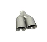 EKEGUY Tuyau d'Échappement 1 Embout D'échappement Acier Mat Double Tuyau D'échappement Tuyau D'échappement Silencieux Tuyau D'échappement pour BMW Tuyaux Queue de Voiture(70-101MM Right)
