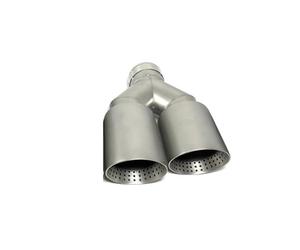 EKEGUY Tuyau d'Échappement 1 Embout D'échappement Acier Mat Double Tuyau D'échappement Tuyau D'échappement Silencieux Tuyau D'échappement pour BMW Tuyaux Queue de Voiture(70-101MM Right)