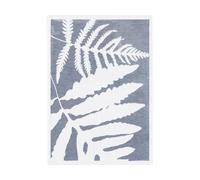 Ekelund Linneväveri Serviette de cuisine Ormbunkar 50x70 cm Bleu-blanc