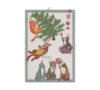 Ekelund Linneväveri Serviette de cuisine Purr-fect Christmas 35x50 cm Multi