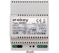 EKEY 100891 Bloc Secteur pour profilé Chapeau DIN avec 230 Vca/12 Vcc/2 A, pour l’Alimentation en énergie des systèmes de contrôle d’accès ekey pour Votre Maison, 48 W, 230 V, Gris