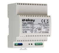 EKEY 100891 Bloc Secteur pour profilé Chapeau DIN avec 230 Vca/12 Vcc/2 A, pour l’Alimentation en énergie des systèmes de contrôle d’accès ekey pour Votre Maison, 48 W, 230 V, Gris