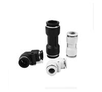 EKFBQBGW 10PCS Pneumatic Fittings PU PV- 4/6/8/10/12/14/16MM Hose Tube 1 Touch Straight Right Angle Quick Connector Tube (Color : PU-06 Black)