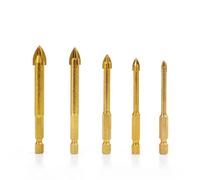 EKFBQBGW 5PCS/Set Cross Hex Tile Bits Glass Ceramic Concrete Marble Granite Hole Opener Alloy Triangle Multifunctional Ultimate Drill Bit(12mm (5PCS)) EKFBQBGW