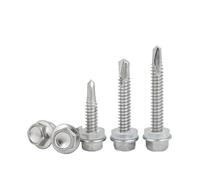 EKFBQBGW Assortiment de 150 vis autotaraudeuses en Acier Inoxydable, Dont 10 à tête hexagonale et à Queue autoperceuse