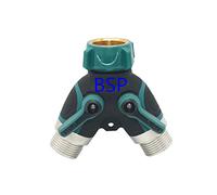 EKFBQBGW Drip Irrigation Fittings Garden Hose Connection Accessories Metal Female 3/4" 2 Way Tap Water Splitter Y Type Garden Tap Quick Connector Crane Irrigation Valve Pipe 1pcs