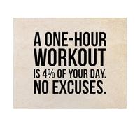 EKFBQBGW One Hour = 4% of Your Day - Motivational Gym Wall Art for Home Gym, Workout & Weight Room Unframed,08x12inch(20x30cm)
