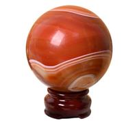 EKFBQBGW Red Agate Crystal Ball Round Crystals Decorative Sphere for Abundance, Manifestation, and Decor,6.5~7cm