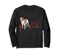 EKG Brittany Dog Heartbeat : Mes Chiens sont Mon Cardio Manche Longue
