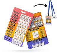 EKG Carte badge d'interprétation du rythme - Bandes de rythme et guide choquant | Valeurs d'intervalles double face et échelle de taux R à R pour étudiants en télémétrie infirmière | Porte-badge avec