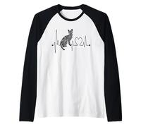 EKG de battements de cœur de Chat du Bengale, drôle, J'aime Mes Chats du Bengale Manche Raglan