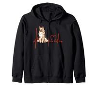 EKG des battements de cœur de Shiloh Shepherd Dog Mes Chiens sont Mon Cardio Sweat à Capuche