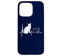 EKG des battements de cœur du Chat tonkinois C'est drôle, J'aime Mes Chats tonkinois Coque pour iPhone 15 Pro Max
