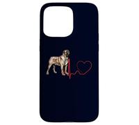 EKG des battements de cœur d'un Chien Mastiff assyrien Mes Chiens sont Mon Cardio Coque pour iPhone 15 Pro Max