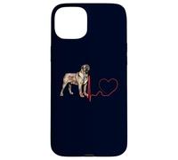 EKG des battements de cœur d'un Chien Mastiff assyrien Mes Chiens sont Mon Cardio Coque pour iPhone 15 Plus