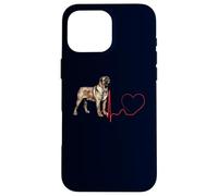 EKG des battements de cœur d'un Chien Mastiff assyrien Mes Chiens sont Mon Cardio Coque pour iPhone 16 Pro Max