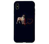 EKG des battements de cœur d'un Chien Mastiff assyrien Mes Chiens sont Mon Cardio Coque pour iPhone XS Max