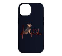EKG des battements de cœur pour Chien Silky Terrier Mes Chiens sont Mon Cardio Coque pour iPhone 14
