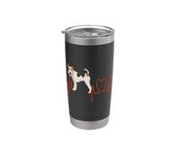 EKG des battements de cœur pour chiens Wire Fox Terrier Mes chiens sont mon cardio Gobelet isotherme en acier inoxydable double paroi