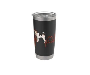 EKG des battements de cœur pour chiens Wire Fox Terrier Mes chiens sont mon cardio Gobelet isotherme en acier inoxydable double paroi